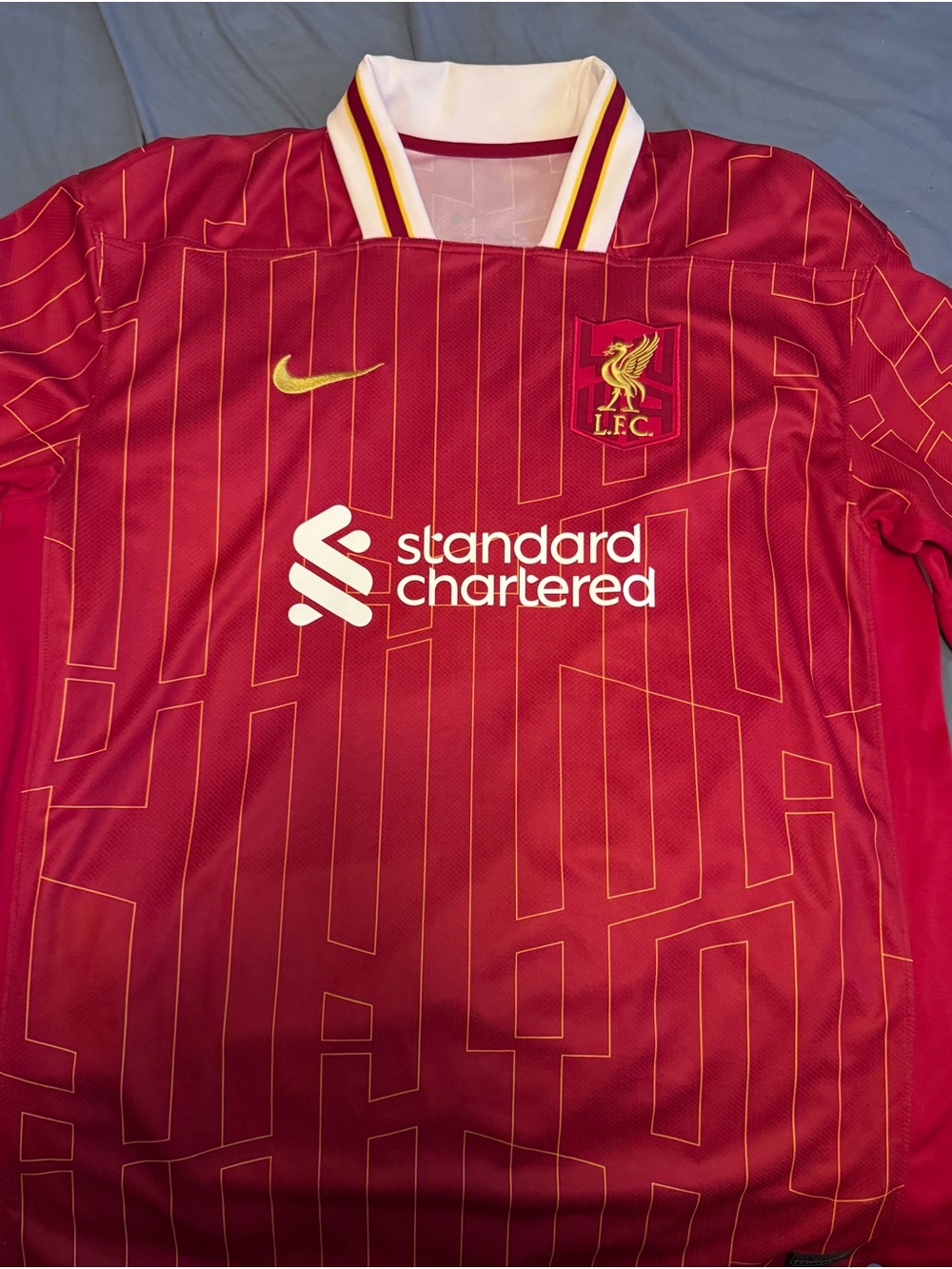Liverpool Home Jersey in Deep Red with Gold Trim